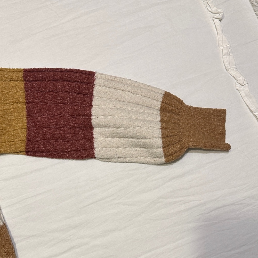 Pink Rose Mustard Burgundy Cream Tan Cardigan - Picture 5 of 6
